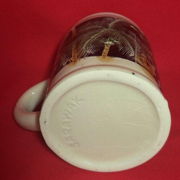 Vintage Sarawak Mug Coffee Cup Palm Trees - Picture 4 of 12